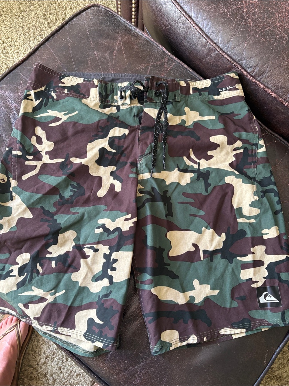 Quiksilver Men's Camo Boardshorts in Green, Brown, Tan